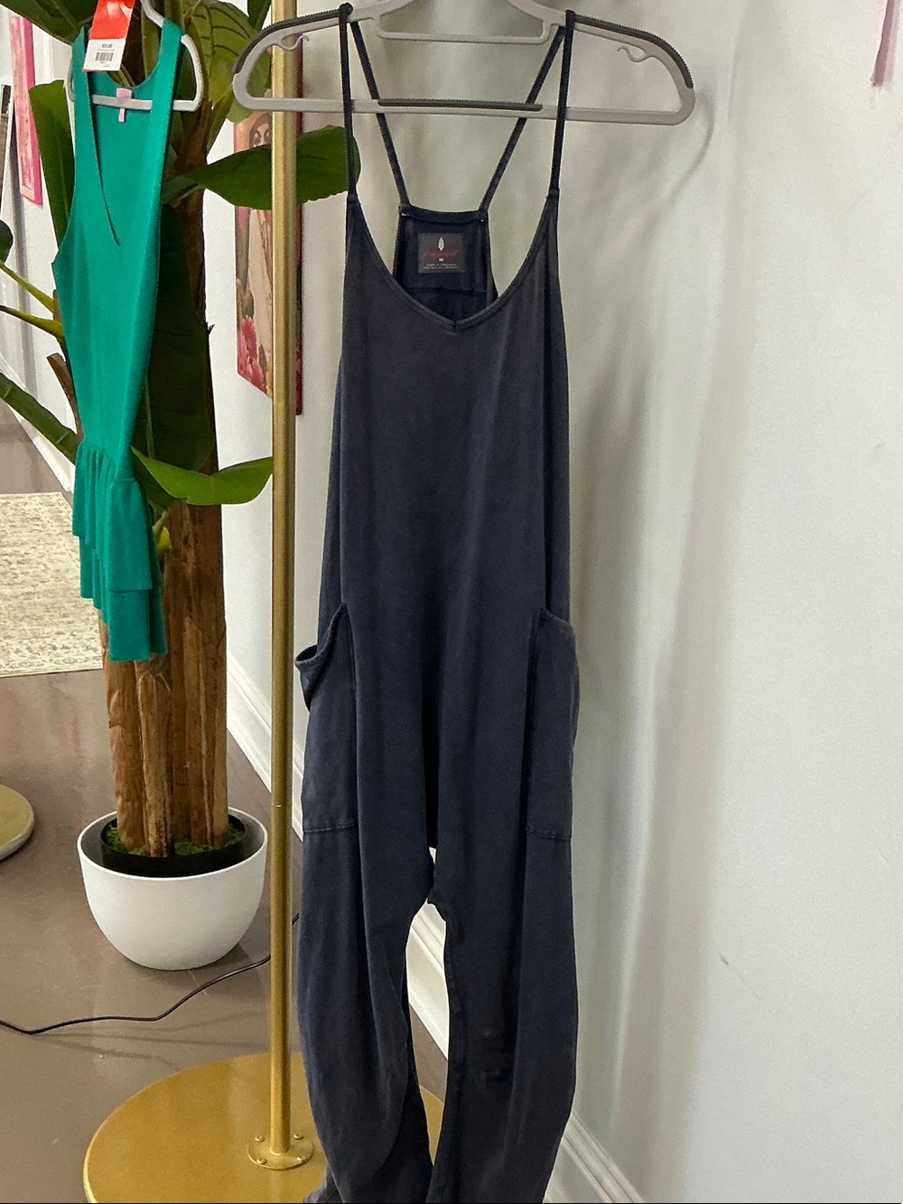 FP Movement by Free People Black Sleeveless Jumpsuit with Pockets